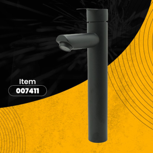 Llave lavamanos alta negra